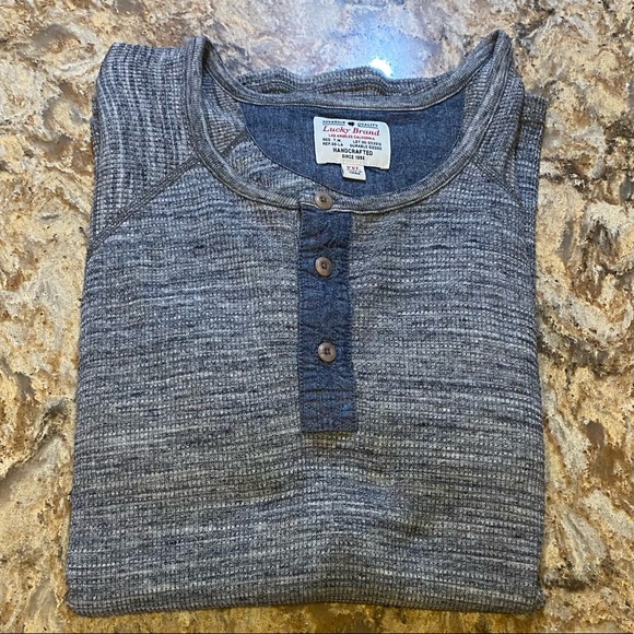 Lucky Brand Men’s Long Sleeve Henley with Crewneck - Picture 6 of 7